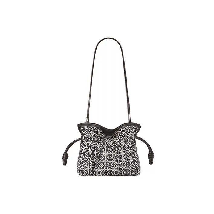 LOEWE Cow Leather With Canvas Jacquard Lucky Bag One Shoulder Handheld Crossbody Bag Mini Women's Marine Blue/Black-1