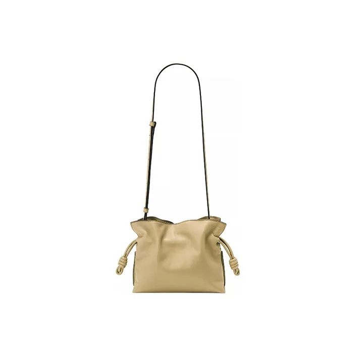 LOEWE Flamenco Nappa Cow Leather One Shoulder Crossbody Clutches Mini Women's Earth Green-3