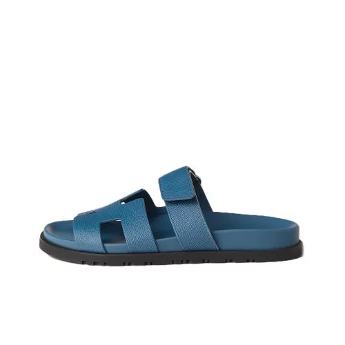 HERMES Chypre Slide Slippers Women's Blue