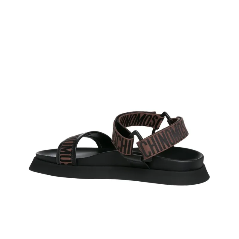 MOSCHINO Logo-jacquard Touch-strap Sandals-2