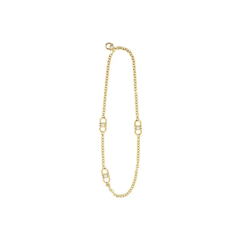 Ferragamo Gancini & Pearl Chain link Necklace-1