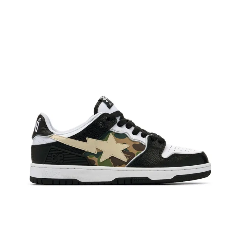 BAPE A BATHING APE Bape SK8 Sta Black White Embroidery Heel Patch-1