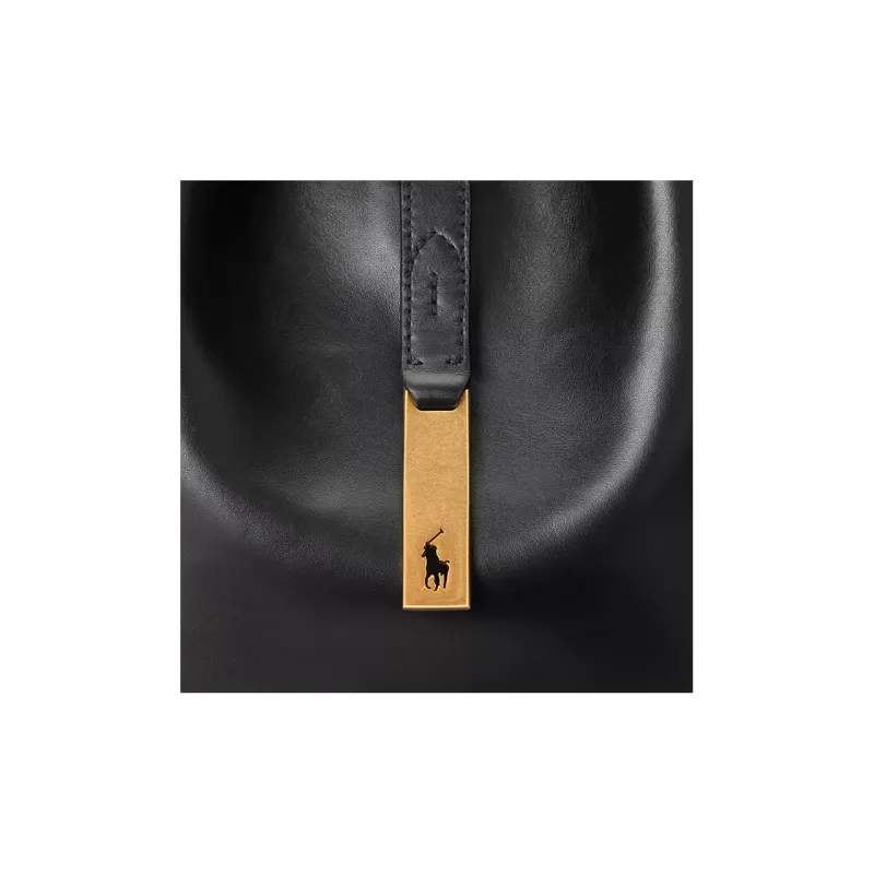 Polo Ralph Lauren Polo ID Calfskin Handbag, Shoulder Bag Regular Women's Black-4