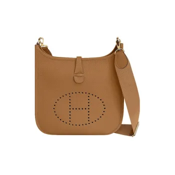 HERMES Evelyne Taurillon Clemence Leather Shoulder Bag Crossbody Bag Women's 3G Alezan Chestnut