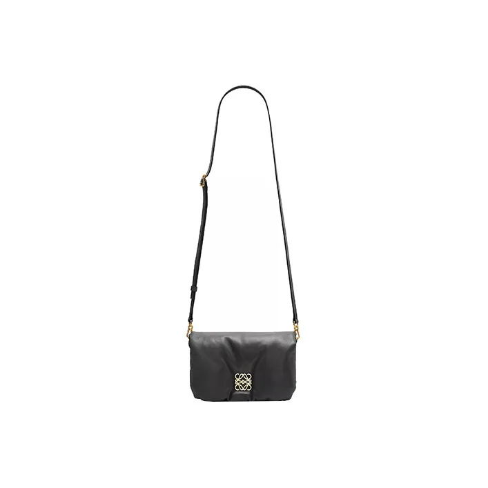 LOEWE Goya Shiny Nappa Sheep Leather Shoulder Bag Crossbody Bag Mini Women's Black-1