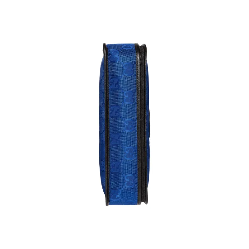 GUCCI Off The Grid Recycled Nylon Fabric Square Bag Storage Bag Clutch Toiletry Bag Medium Size Men's Blue-6