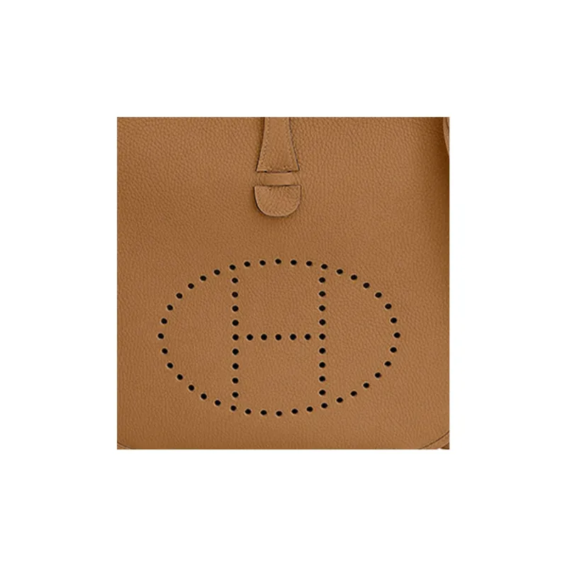 HERMES Evelyne Taurillon Clemence Leather Shoulder Bag Crossbody Bag Women's 3G Alezan Chestnut-4