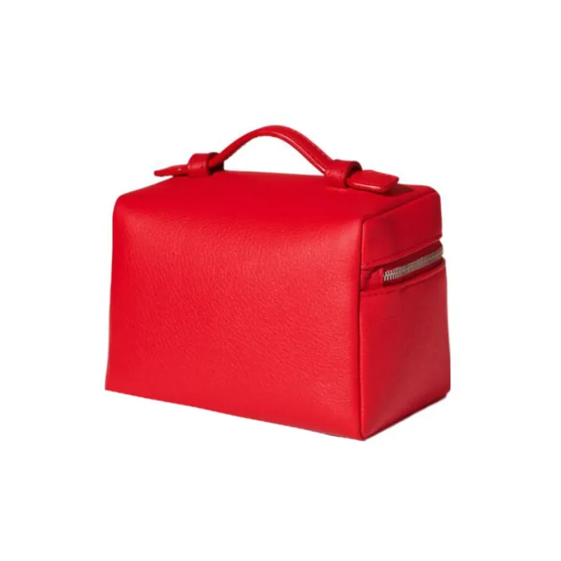 Loro Piana Calfskin Clutches Shoulder Bag Crossbody Bag Women's Fire Red-1