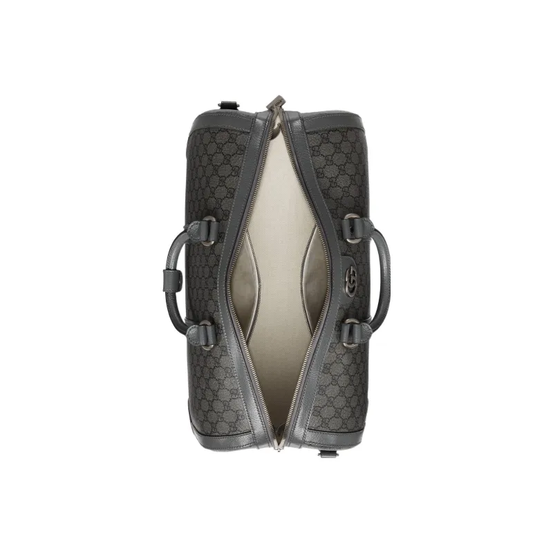 GUCCI Ophidia Canvas With Leather Binding Shoulder Bag Crossbody Bag Handbag Travel Bag Small Size Men's Gray & Black-4