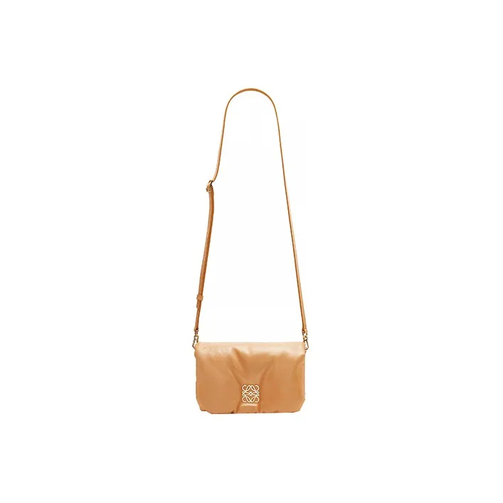 LOEWE Puffer Goya Bag In Shiny Nappa Lambskin Mini Camel-1