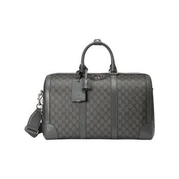 GUCCI Ophidia Canvas With Leather Binding Shoulder Bag Crossbody Bag Handbag Travel Bag Small Size Men's Gray & Black