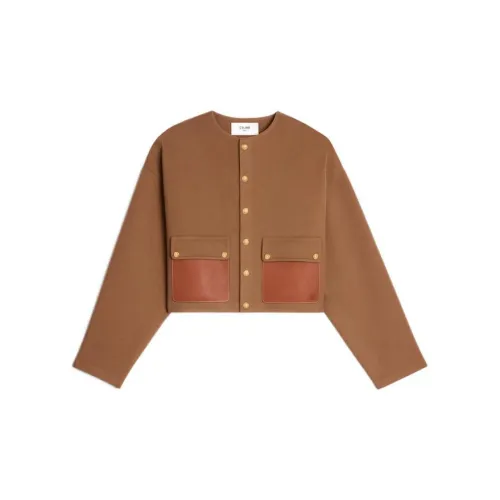 CELINE Jackets Women's Camel Brown