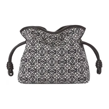 LOEWE Cow Leather With Canvas Jacquard Lucky Bag One Shoulder Handheld Crossbody Bag Mini Women's Marine Blue/Black
