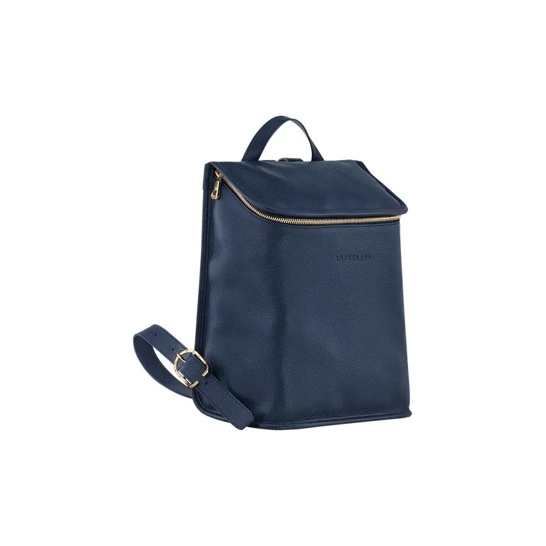 LONGCHAMP Le Foulonné Cow Leather Backpack Women's Blue-1