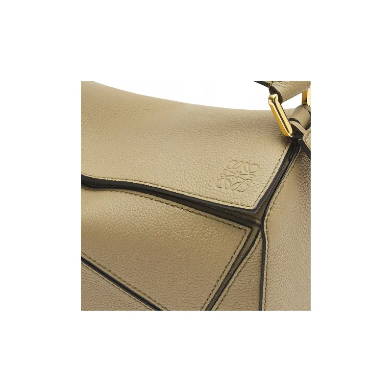 LOEWE Puzzle Bag In Soft Grained Calfskin Small Artichoke Green-6