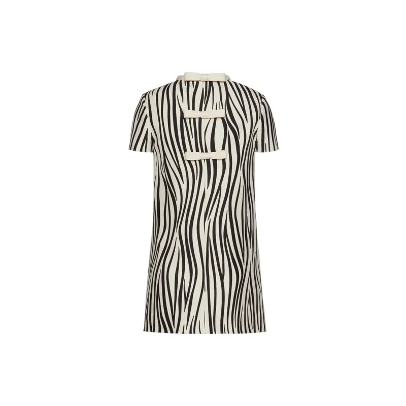 Valentino Short-Sleeved Dresses Women's Black/White-1