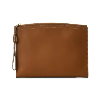 Polo Ralph Lauren Welington Calfskin Clutch Women's Taupe