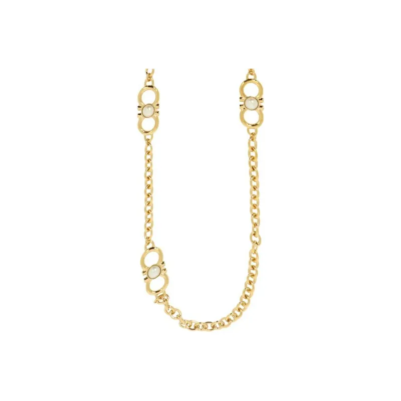 Ferragamo Gancini & Pearl Chain link Necklace-0