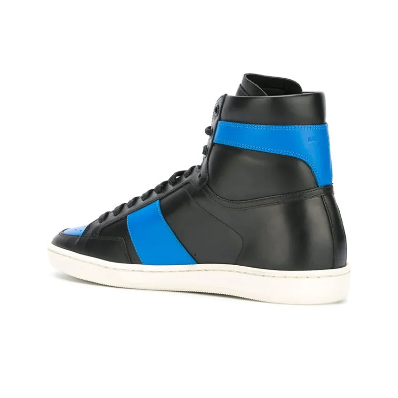 SAINT LAURENT PARIS Stylish Skateboarding Shoes Men Black Blue-3