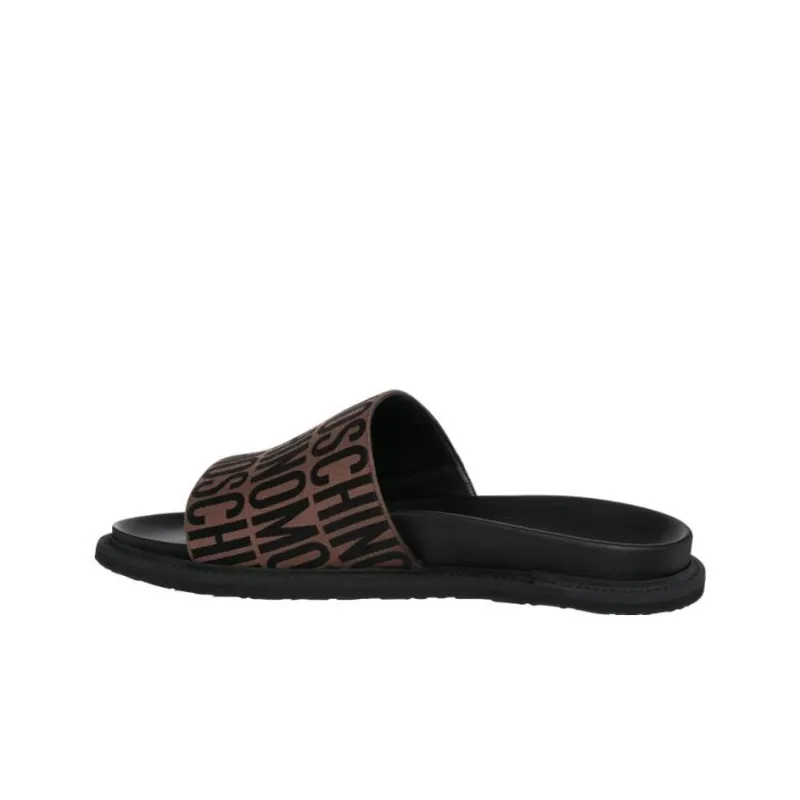 MOSCHINO Monogram-jacquard Slides-2