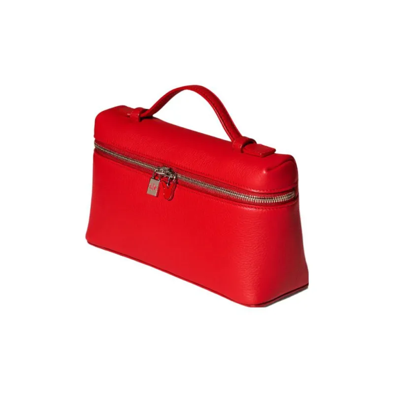 Loro Piana Calfskin Clutches Shoulder Bag Crossbody Bag Women's Fire Red-1