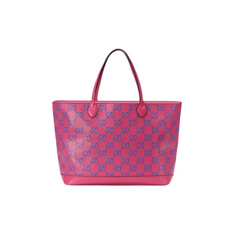 GUCCI Leather Tote Bag, Shopping Bag, Shoulder Bag, Handbag Tubas Women's Fuchsia/Blue-0