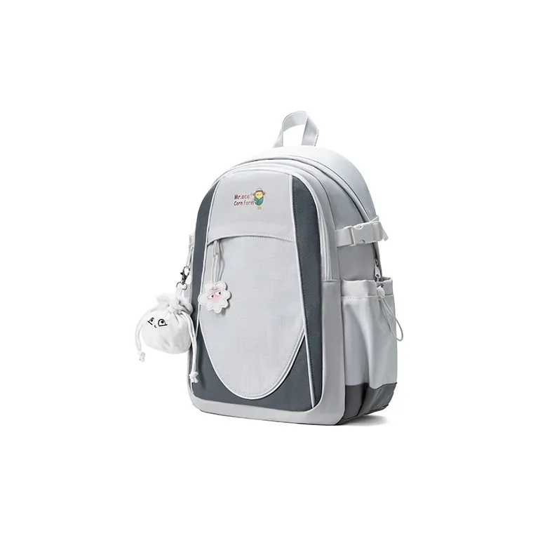 MR.ACE HOMME Polyester Backpack Regular Unisex Beige-12