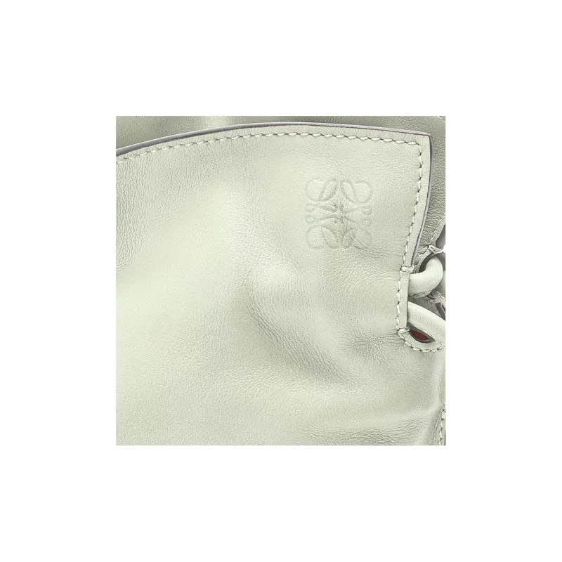LOEWE Nappa Cow Leather One Shoulder Crossbody Clutches Mini Women's Light Cyan-5