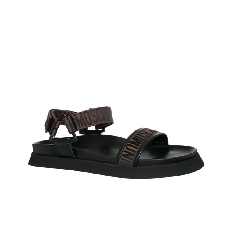 MOSCHINO Logo-jacquard Touch-strap Sandals-1