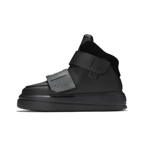 NORVINCY Skateboard Shoes Unisex High-Top Black