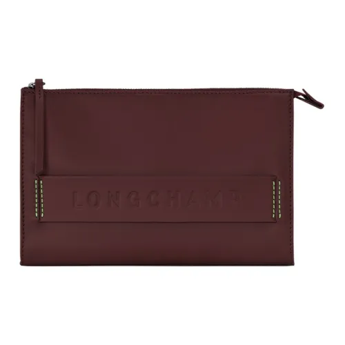 LONGCHAMP 3D Cow Leather Clutch Men's Red