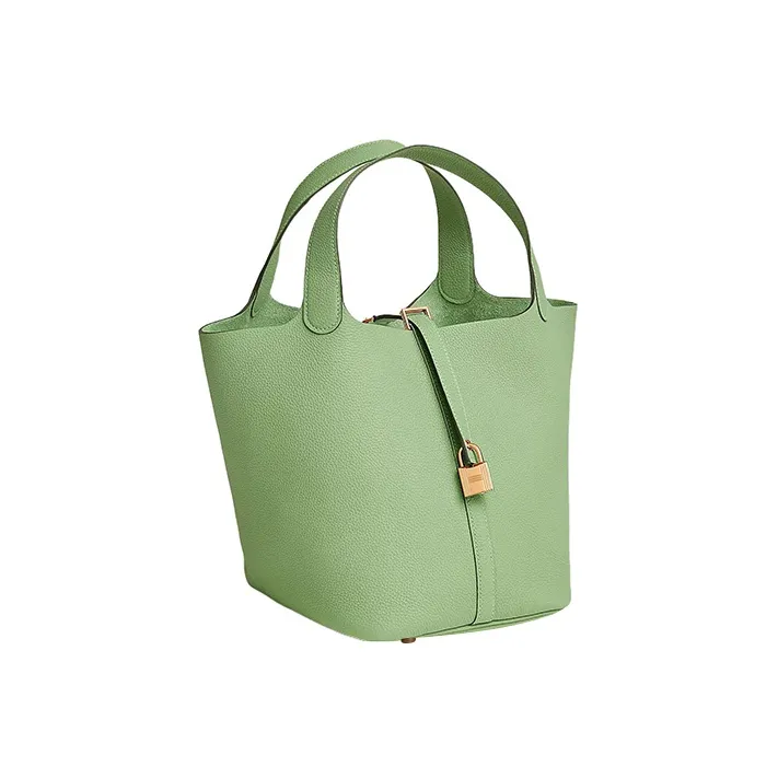 HERMES Picotin Lock Taurillon Maurice Leather Basket Bag Handbag Bucket Bag Women's 3I Vert Criquet Avocado Green-1