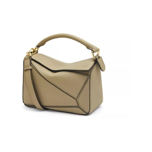 LOEWE Puzzle Bag In Soft Grained Calfskin Small Artichoke Green