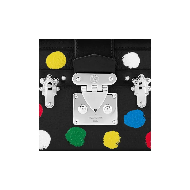LOUIS VUITTON X Yayoi Kusama Petite Malle Black-4