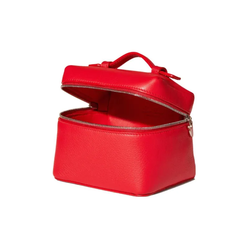 Loro Piana Calfskin Clutches Shoulder Bag Crossbody Bag Women's Fire Red-2
