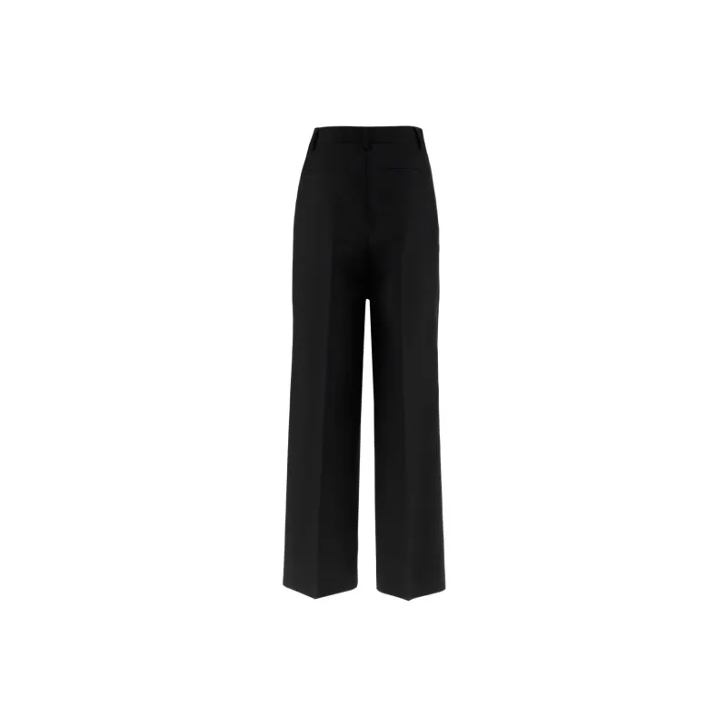 Burberry Pleated Wide leg Wool Trousers-1