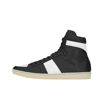 SAINT LAURENT PARIS High Top Stylish Skateboarding Shoes Men's Black White