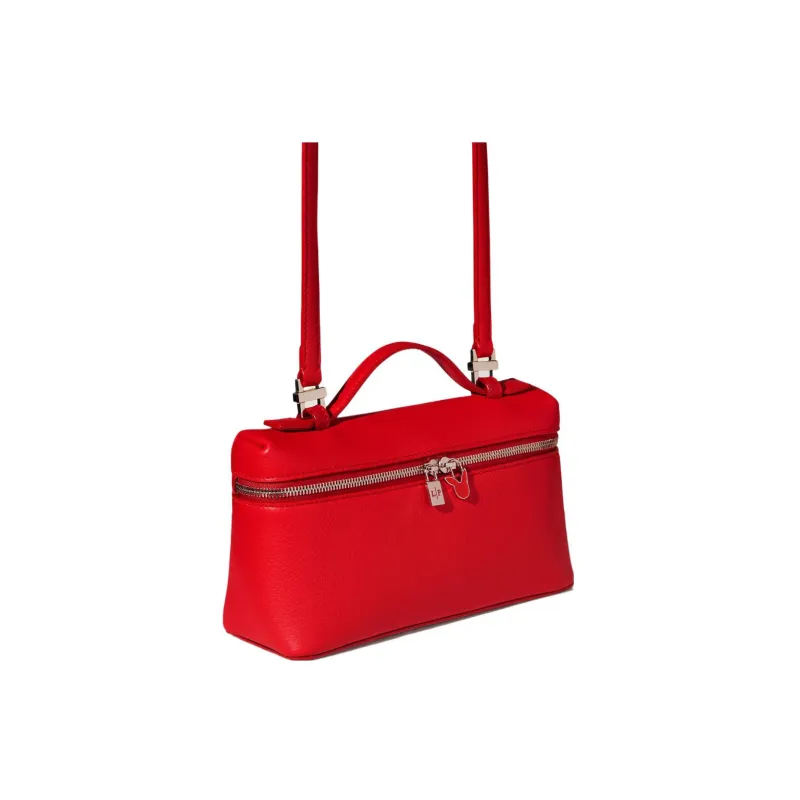Loro Piana Calfskin Clutches Shoulder Bag Crossbody Bag Women's Fire Red-4