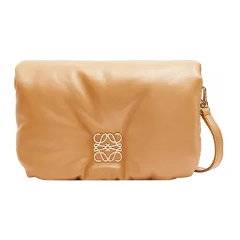 LOEWE Puffer Goya Bag In Shiny Nappa Lambskin Mini Camel