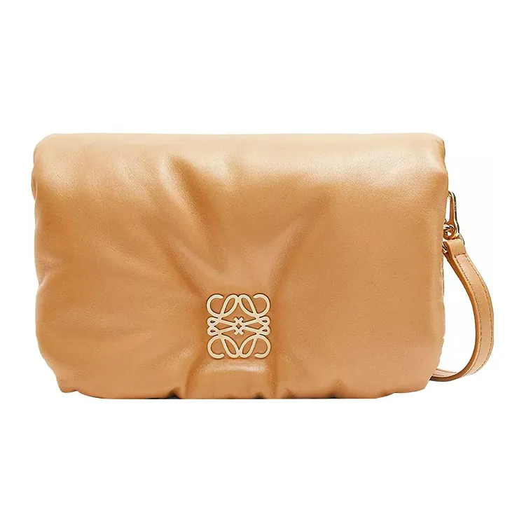 LOEWE Puffer Goya Bag In Shiny Nappa Lambskin Mini Camel-0