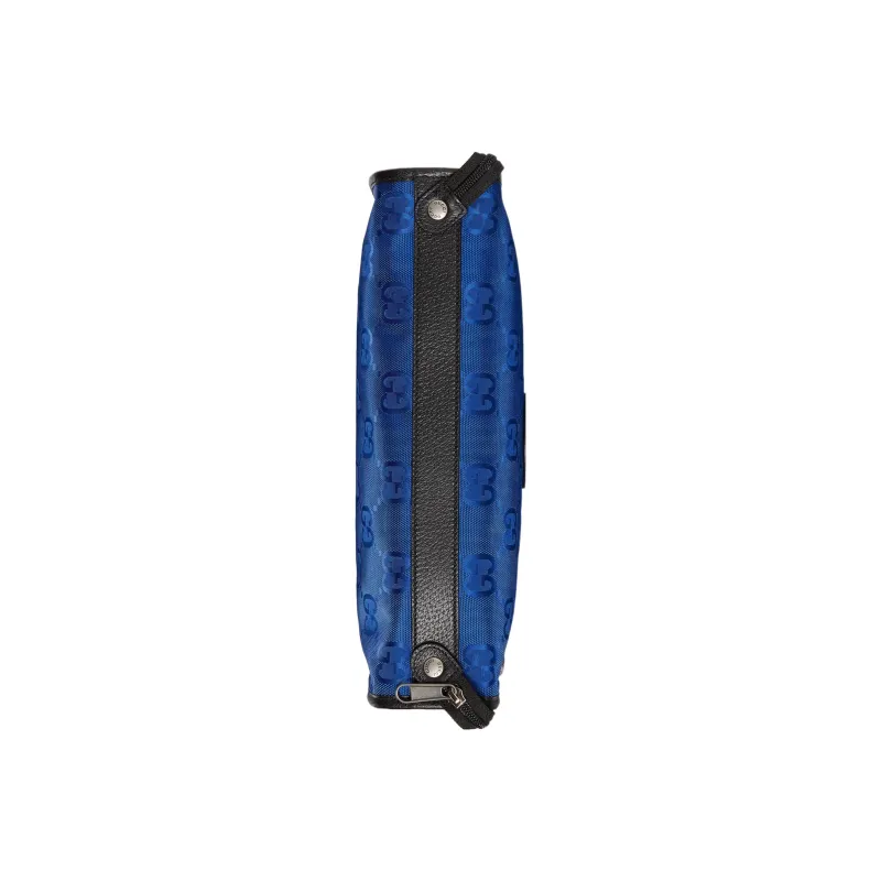 GUCCI Off The Grid Recycled Nylon Fabric Square Bag Storage Bag Clutch Toiletry Bag Medium Size Men's Blue-4