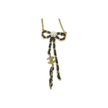 CHANEL Necklaces Women's Black