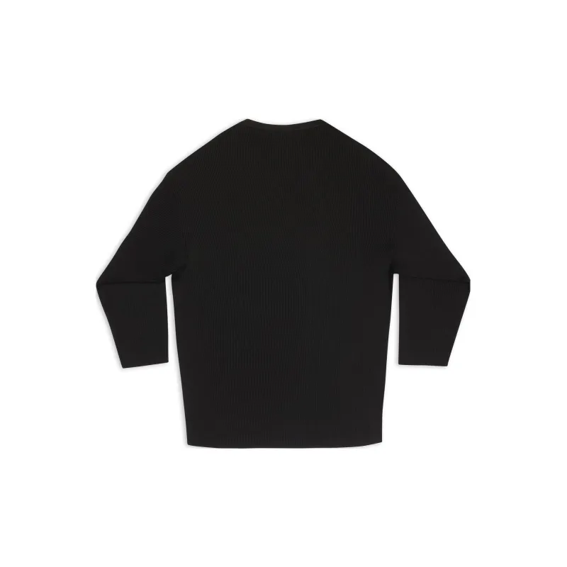 Balenciaga Women's Vareuse Silk Rib Knit Oversized Sweater Black-1