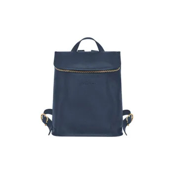 LONGCHAMP Le Foulonné Cow Leather Backpack Women's Blue