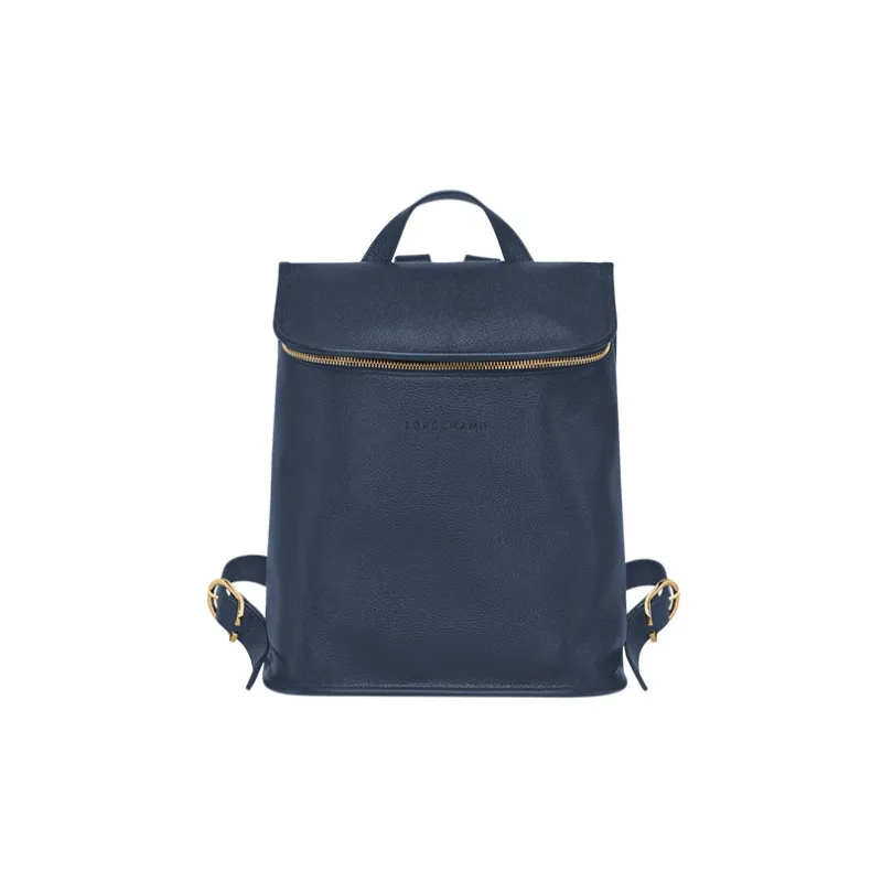 LONGCHAMP Le Foulonné Cow Leather Backpack Women's Blue-0