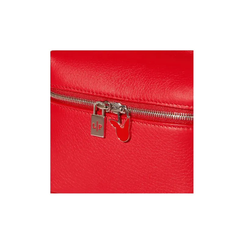 Loro Piana Calfskin Clutches Shoulder Bag Crossbody Bag Women's Fire Red-4