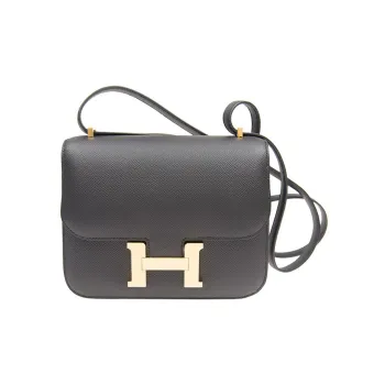HERMES Constance Epsom Leather Shoulder Bag Crossbody Bag Mini Women's Noir Black