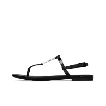 SAINT LAURENT Cassandra Logo Plaque Sandals Women's