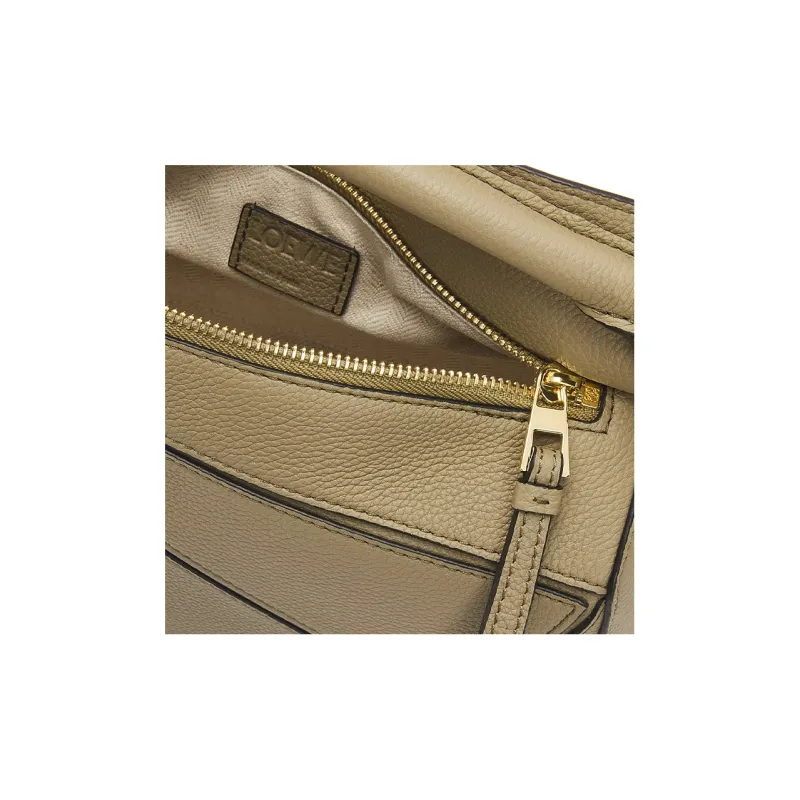 LOEWE Puzzle Bag In Soft Grained Calfskin Small Artichoke Green-5