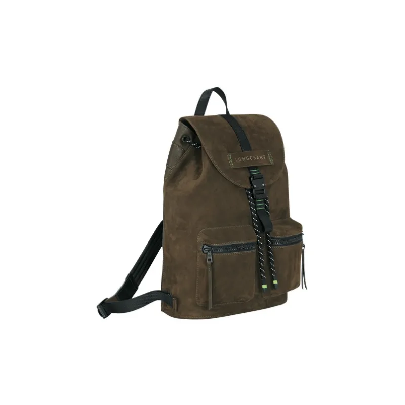 LONGCHAMP 3D Matte Cowhide Leather Backpack Medium Size Women's Green-1